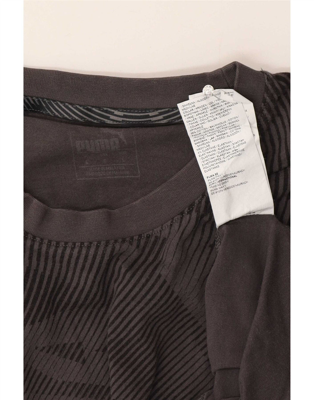 T-shirt da uomo Puma Top Large in cotone geometrico grigio