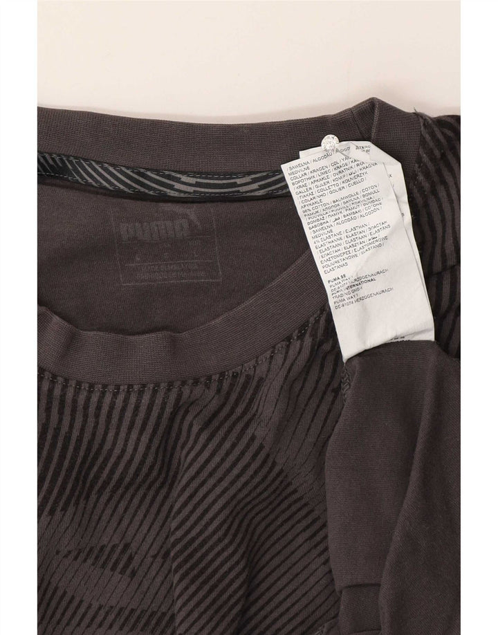 T-shirt da uomo Puma Top Large in cotone geometrico grigio