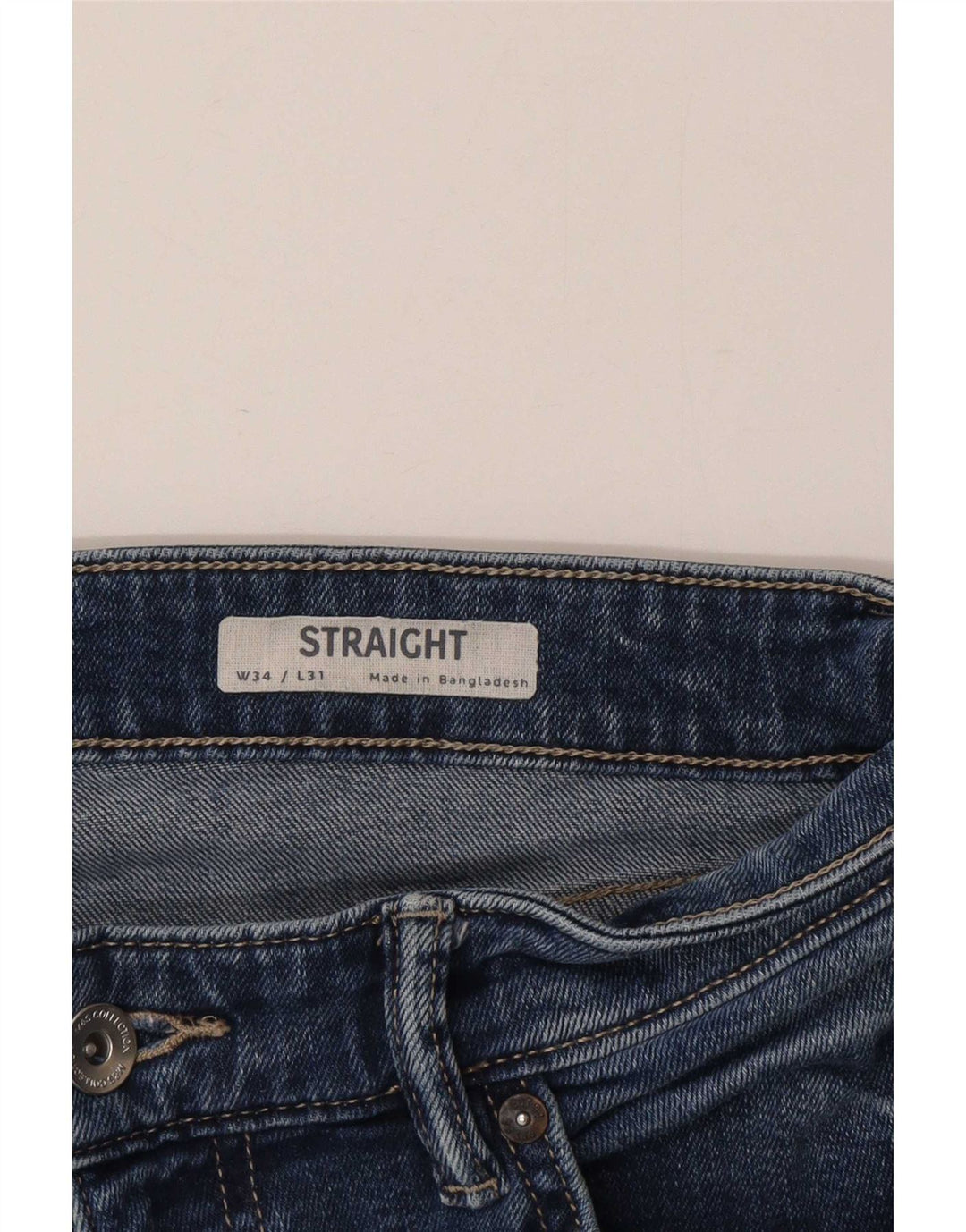 Jeans dritti da uomo Marks & Spencer W34 L31 cotone blu