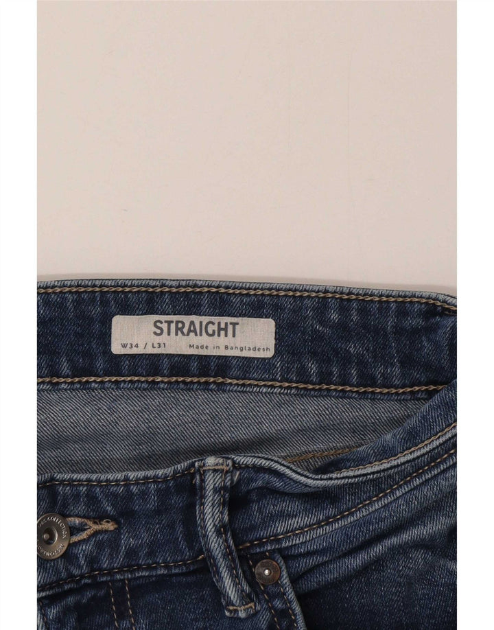 Jeans dritti da uomo Marks & Spencer W34 L31 cotone blu