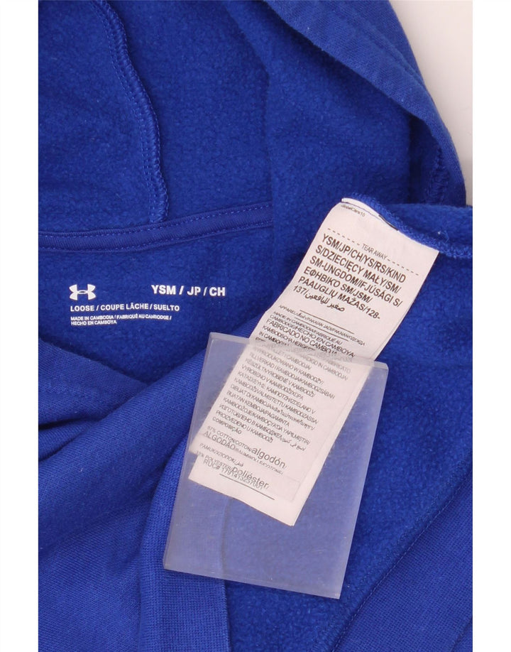 Felpa con cappuccio grafica da bambino Under Armour 7-8 anni piccolo in cotone blu