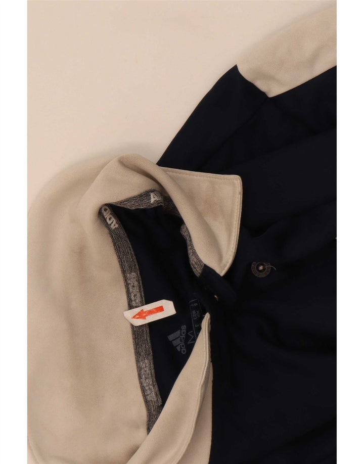 Polo Adidas da uomo media in poliestere color block blu navy
