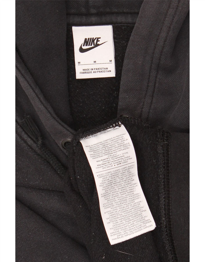 NIKE Womens Oversized Hoodie Jumper UK 14 Medium Black Cotton