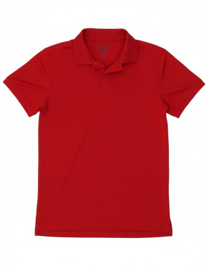 IZOD Boys Polo Shirt 10-11 Years Medium  Red Polyester