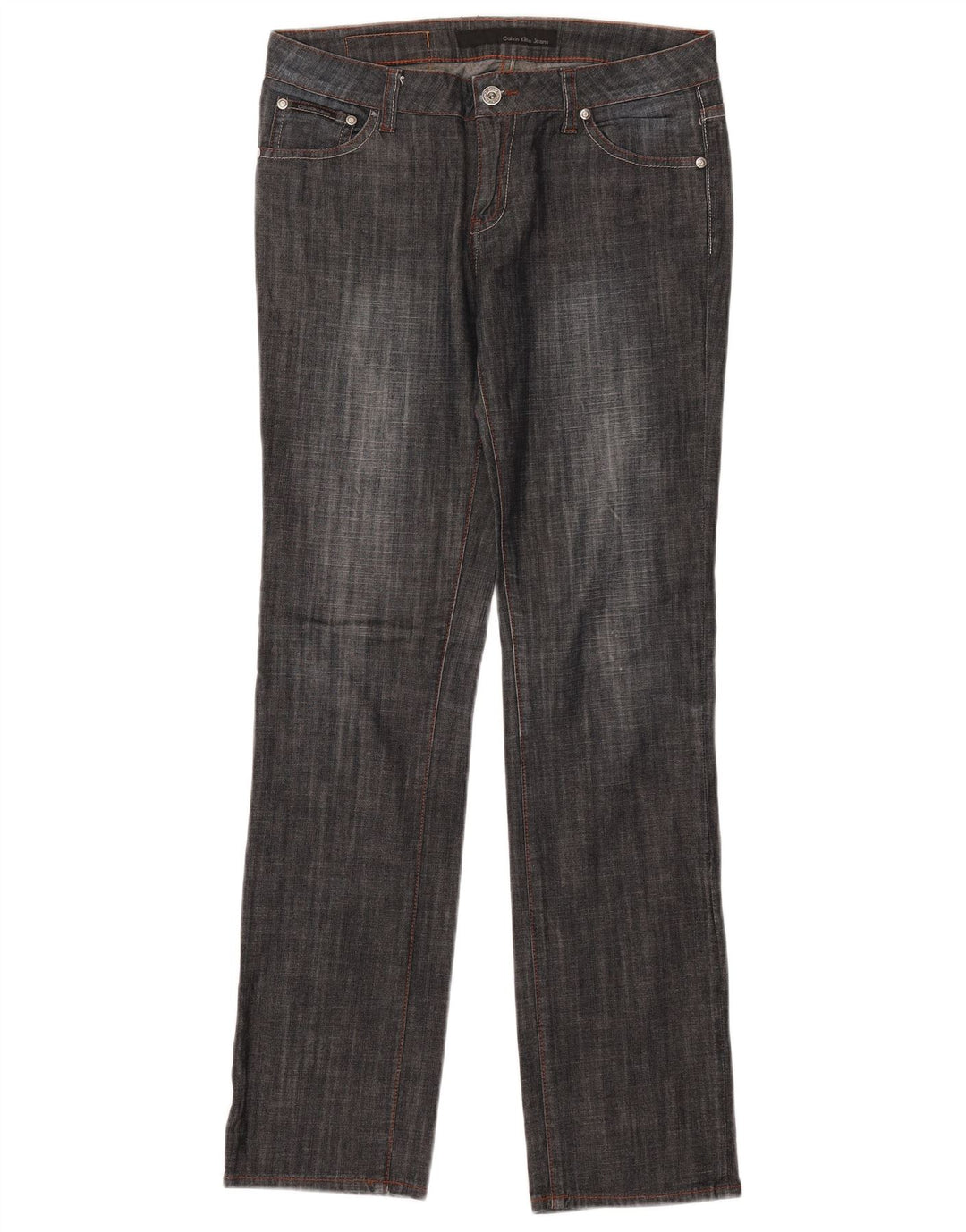 Jeans dritti a vita bassa da donna Calvin Klein W31 L31 Blu Navy