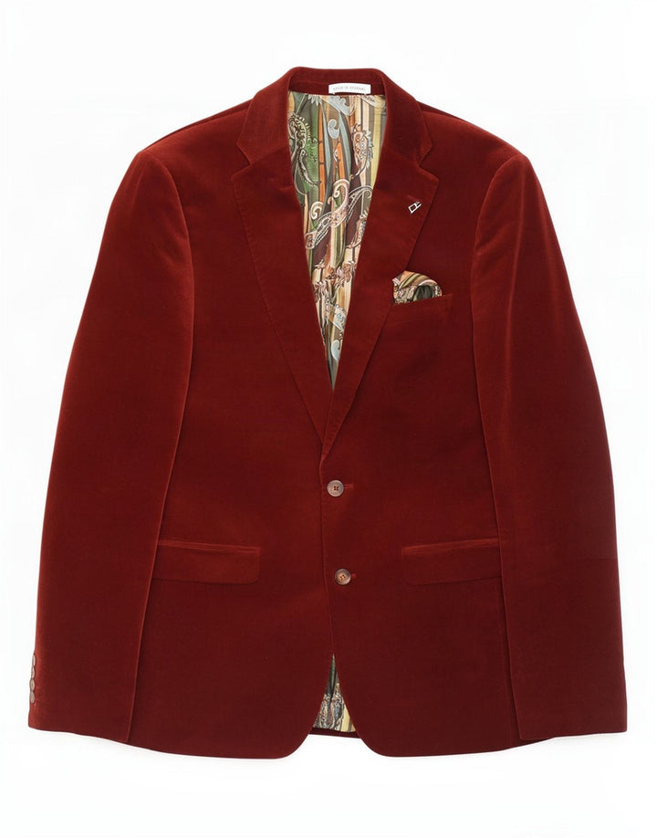 Giacca blazer da uomo affusolata a 2 bottoni White Label UK 38 Borgogna media