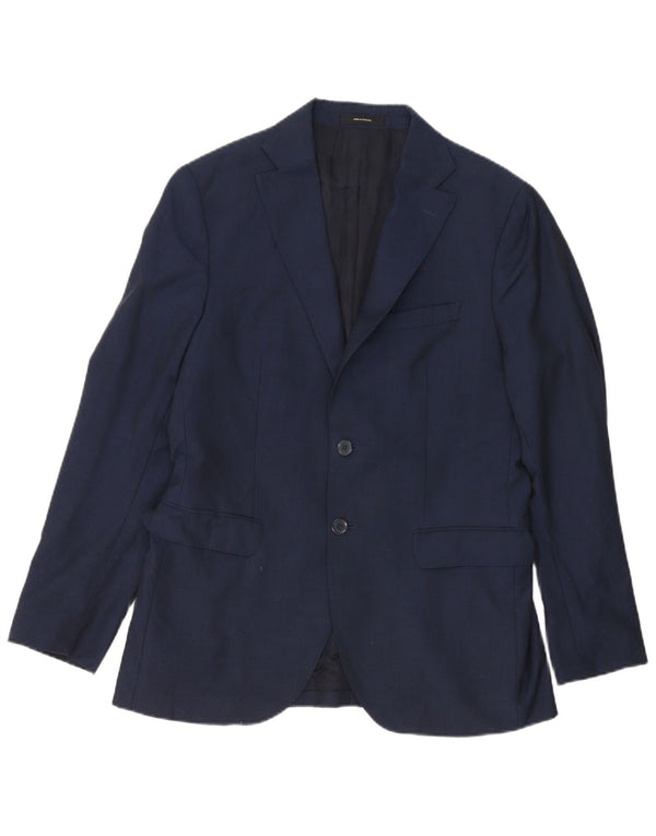 Giacca blazer da uomo a 2 bottoni Massimo Dutti IT 48 media lana blu navy