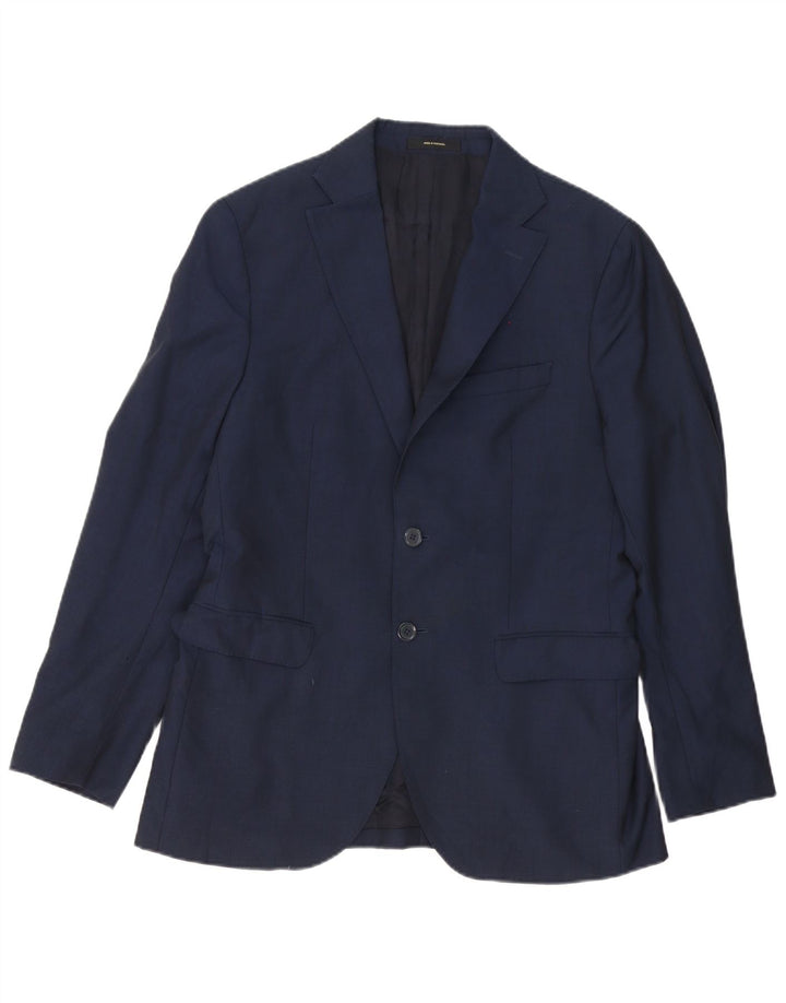 Giacca blazer da uomo a 2 bottoni Massimo Dutti IT 48 media lana blu navy
