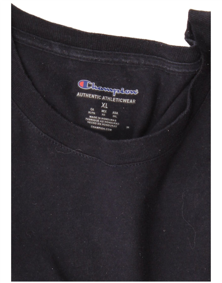 CHAMPION Top grafico da uomo manica lunga XL blu navy