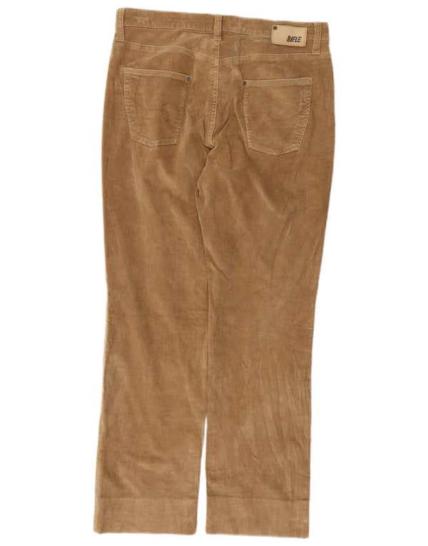 Pantaloni dritti da donna in velluto a coste RIFLE W31 L28 in cotone beige