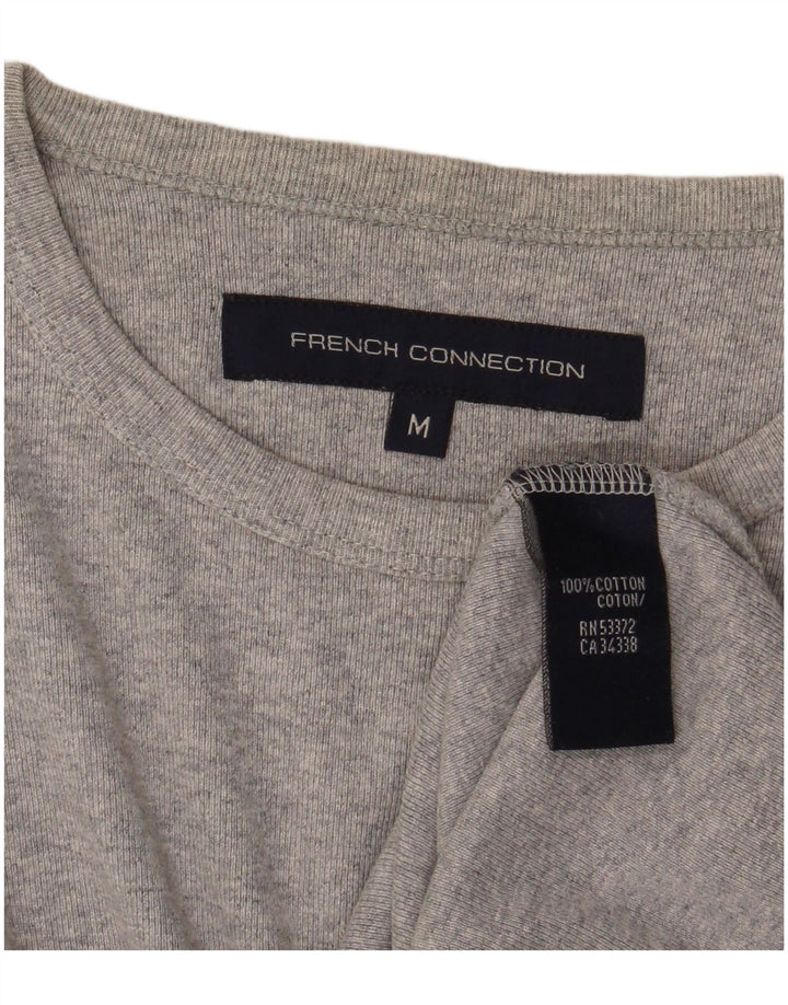 French Connection Top da uomo a maniche lunghe in cotone mélange grigio medio