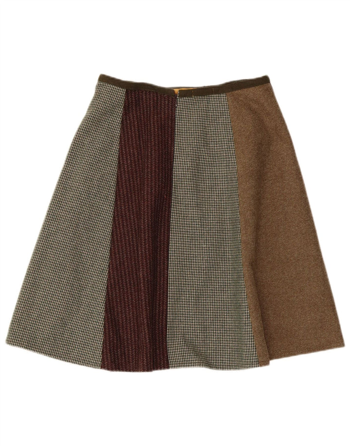 Gonna a trapezio da donna Baba W26 piccola in lana patchwork multicolore