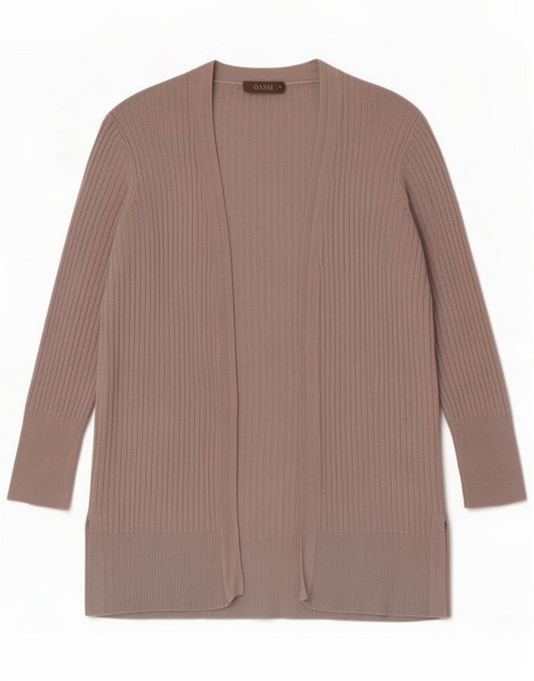 Maglione cardigan aperto da donna Oasis UK 12 Viscosa grigio medio