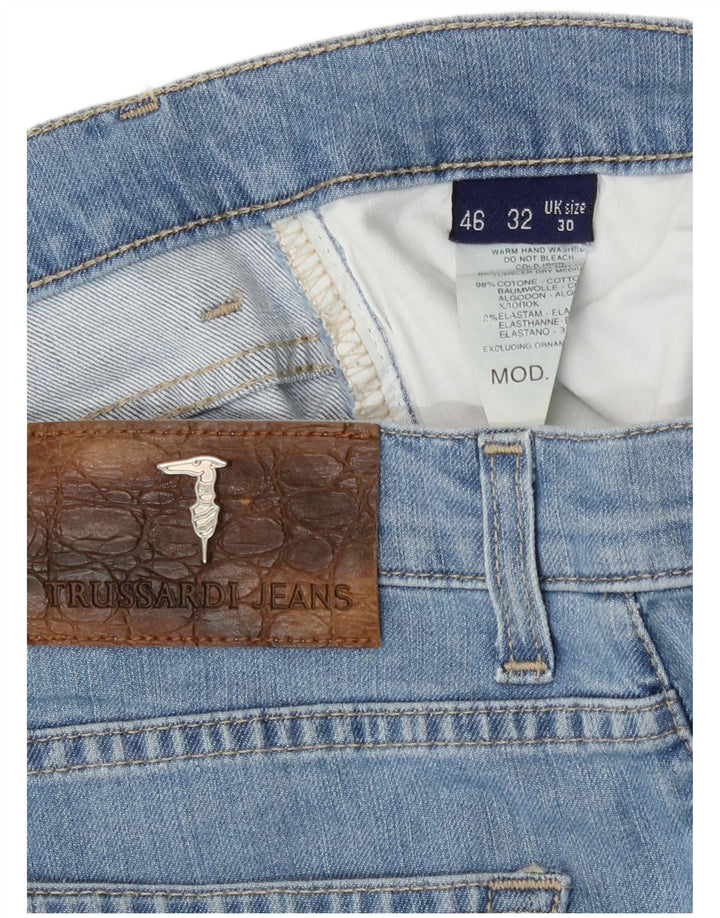Jeans Dritti Donna Trussardi W30 L29 Cotone Blu