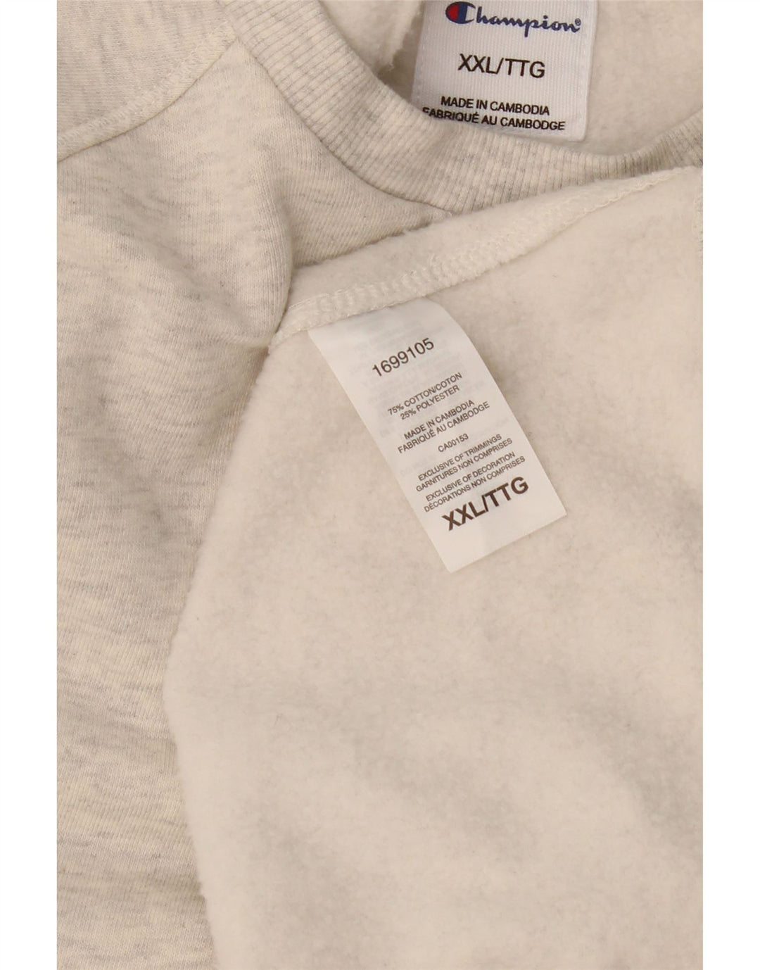 CHAMPION Mens Sweatshirt Jumper 2XL Grey Flecked Cotton Vintage Champion and Second-Hand Champion from Messina Hembry 