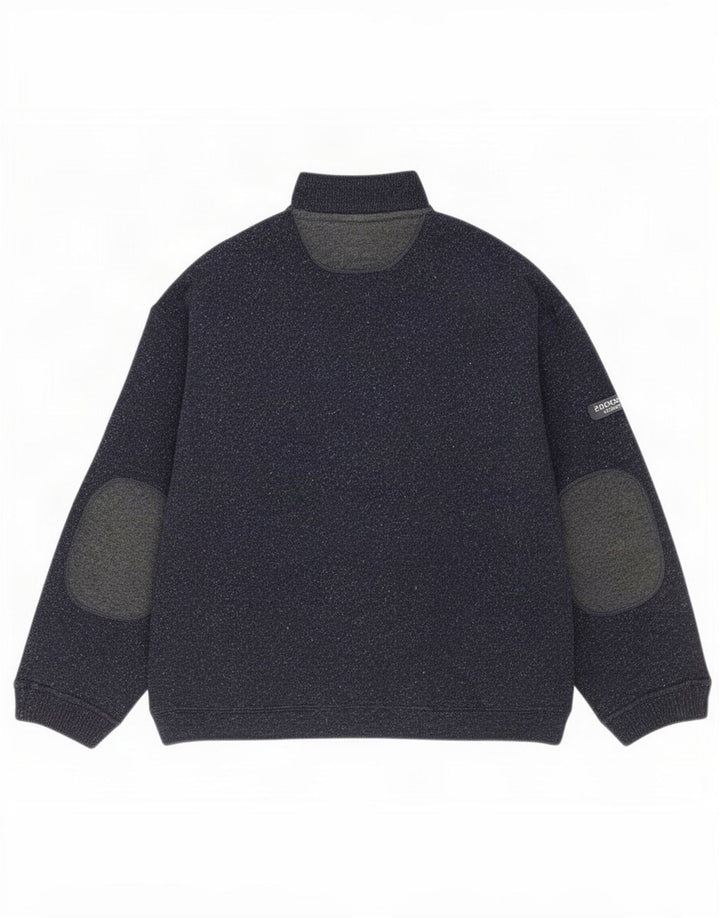 Maglione Colmar da uomo con zip e collo in lana screziata media blu navy
