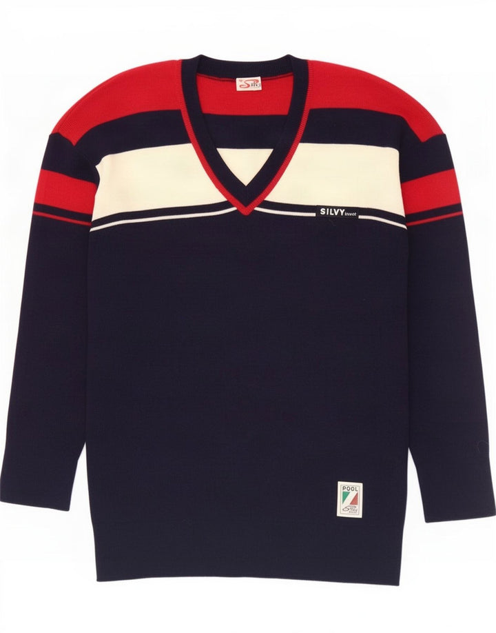Maglione da uomo con scollo a V Silvy IT 50 Colore blu navy medio