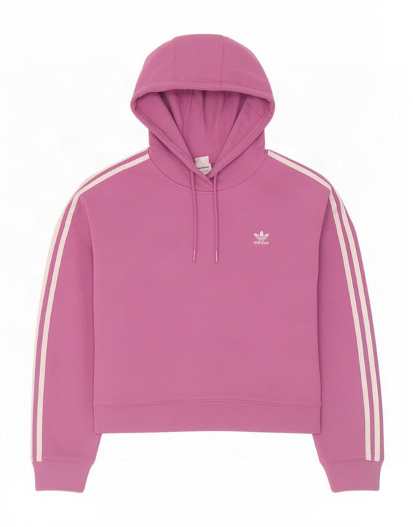 Maglione con cappuccio oversize da donna Adidas UK 12/14 Cotone rosa medio