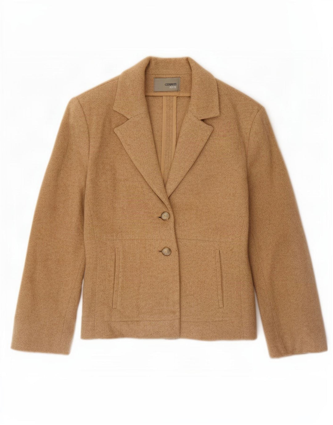 Giacca blazer da donna a 2 bottoni Cerruti EU 36 Small Beige Camelhair