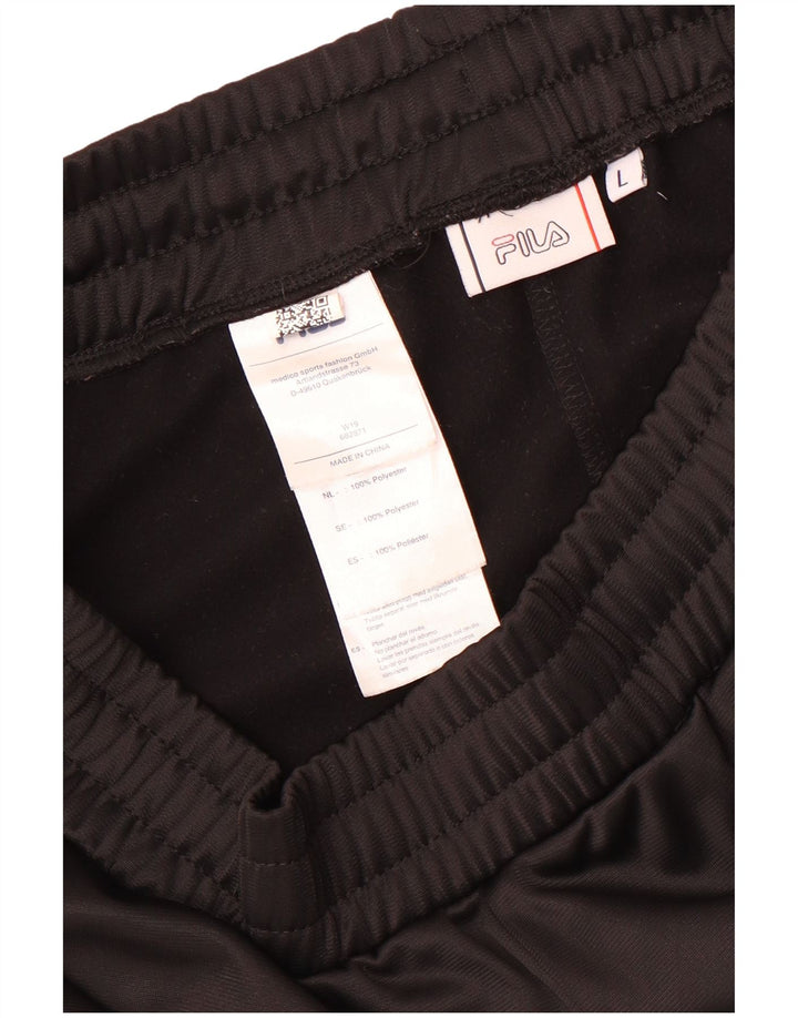 Pantaloncini sportivi da uomo Fila Large in poliestere color block nero