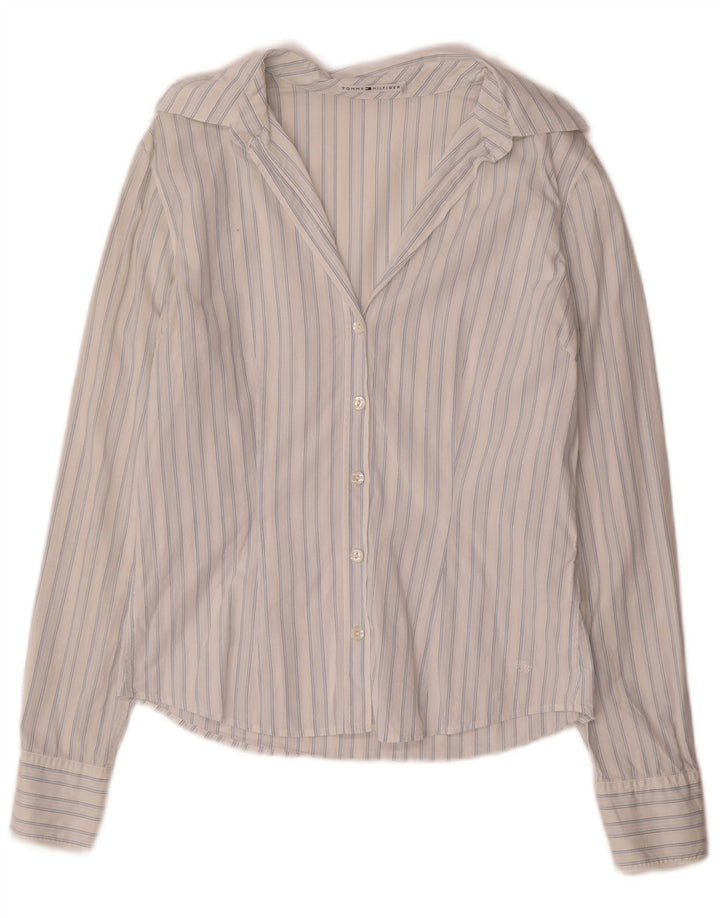 Camicia da donna Tommy Hilfiger US 6 cotone a righe bianche medie