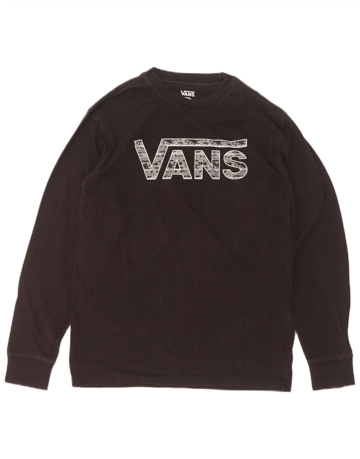 Maglietta grafica da uomo Vans a maniche lunghe piccola in cotone nero
