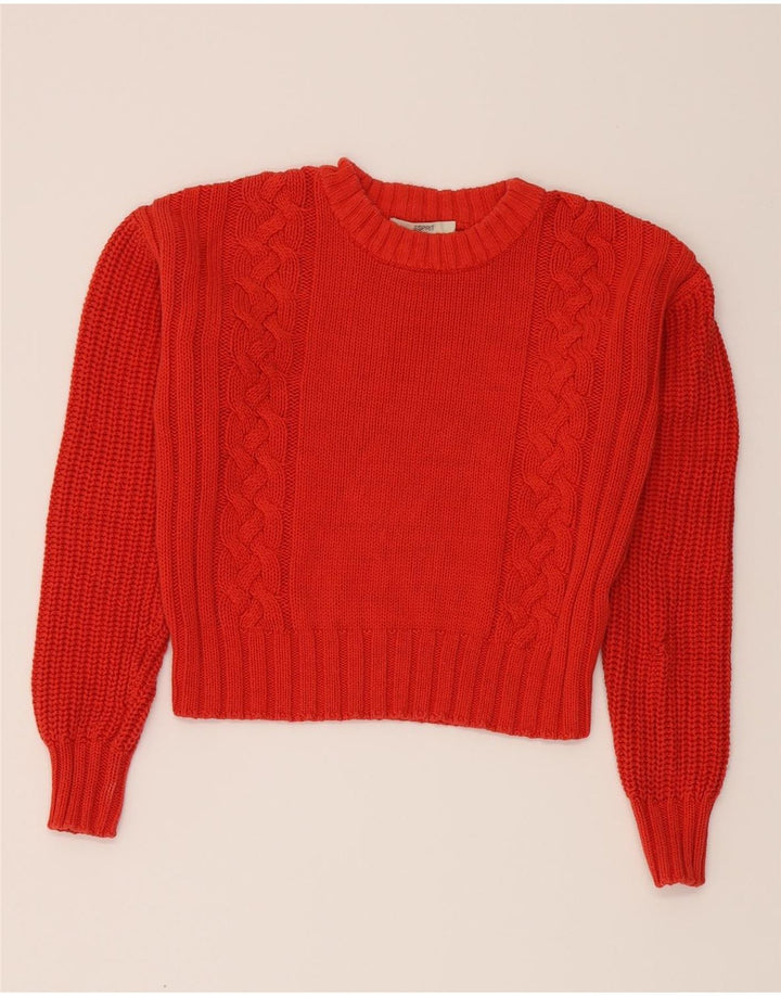 ESPRIT Womens Crop Oversized Crew Neck Jumper Sweater UK 10 Small Red Vintage Esprit and Second-Hand Esprit from Messina Hembry 