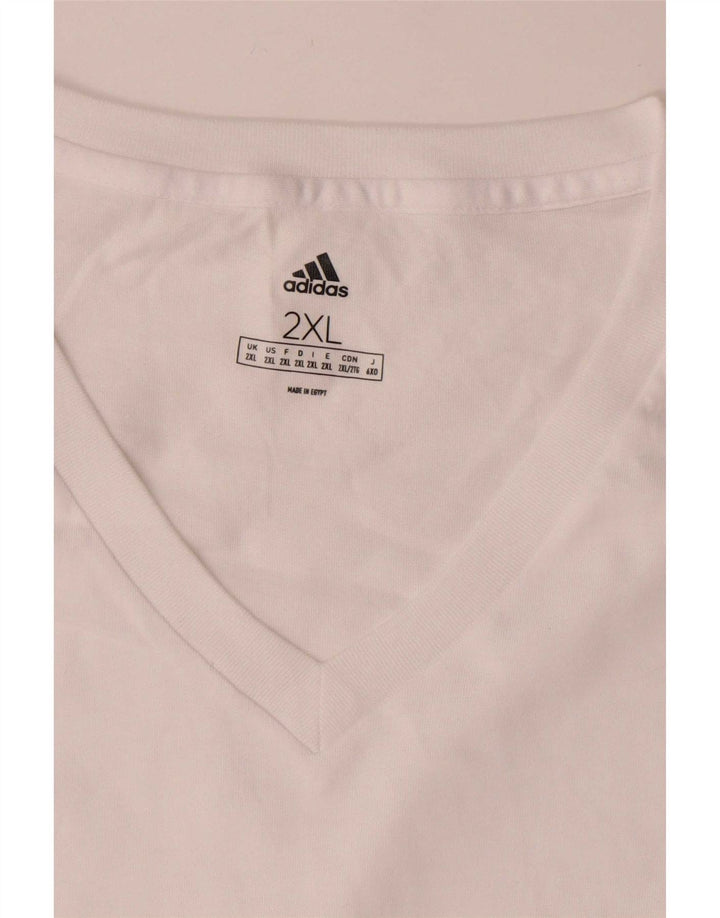 T-shirt da uomo Adidas Top 2XL cotone bianco