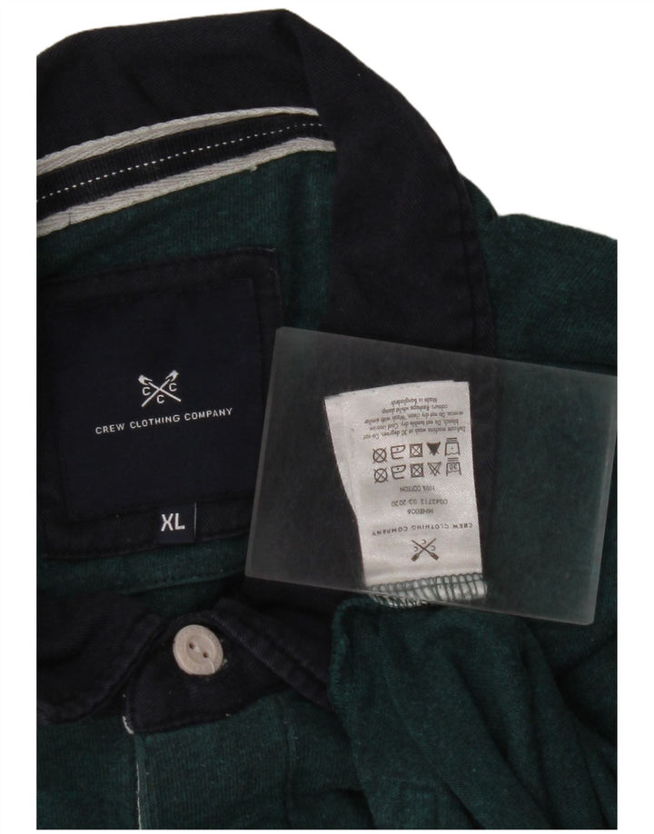 CREW CLOTHING Polo da rugby da uomo a maniche lunghe XL verde color block