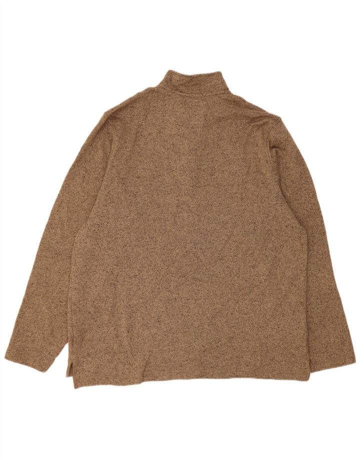 Felpa Wrangler da uomo con zip e collo, maglione XL, poliestere screziato marrone