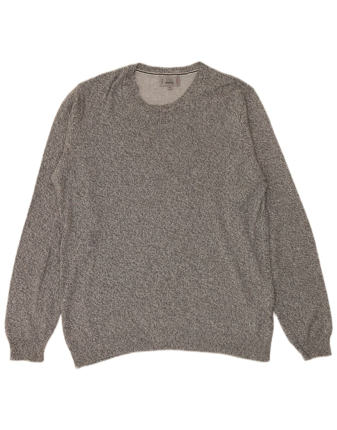 Maglione maglione girocollo da uomo Marks & Spencer grigio medio chiazzato