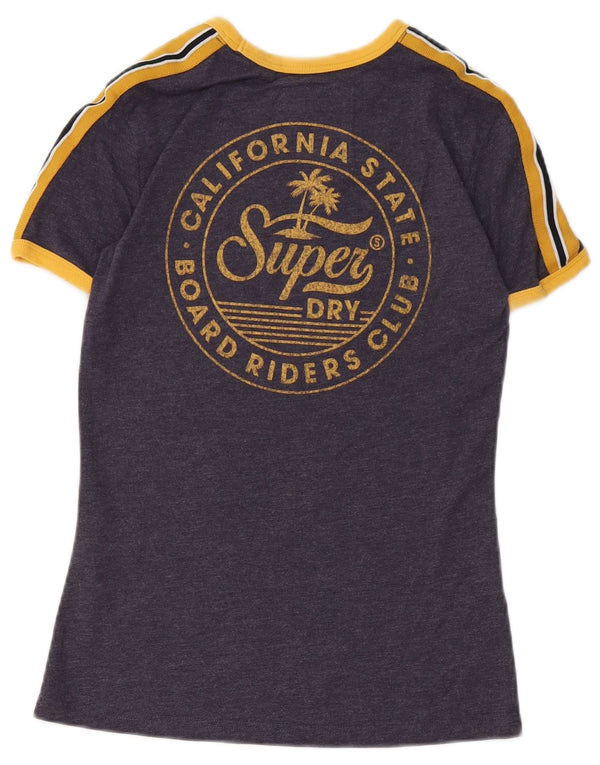 T-shirt grafica da donna Superdry Top UK 6 XS blu navy cotone