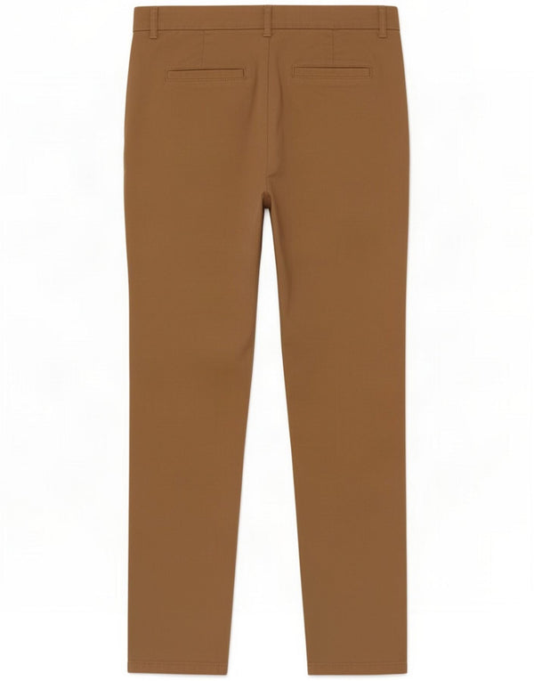 Pantaloni chino slim da donna Benetton UK 12 Medium W32 L28 Marrone Cotone