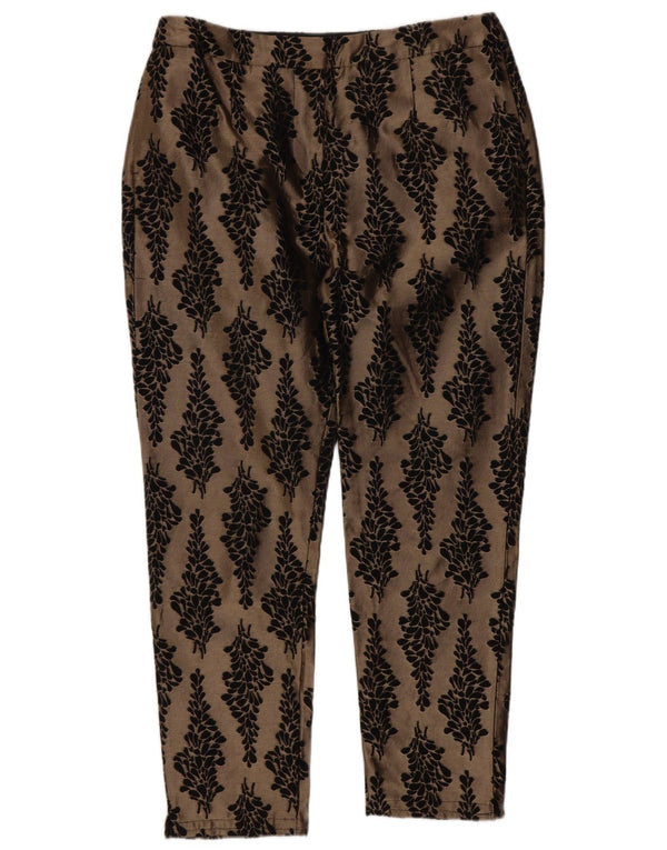 Pantaloni corti da donna Boden UK 10 piccoli W28 L24 cotone floreale marrone