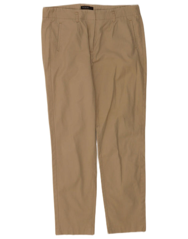 Pantaloni chino dritti da donna Marks & Spencer UK 10 piccoli W30 L28 Beige