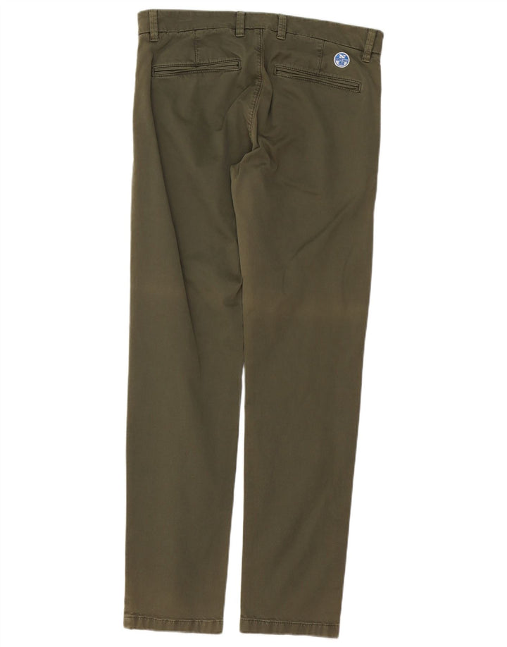 Pantaloni chino dritti da uomo NORTH SAILS W30 L32 in cotone verde