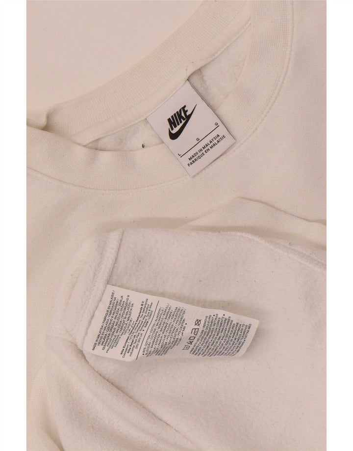 Felpa Nike Uomo Maglione Large Bianco Cotone