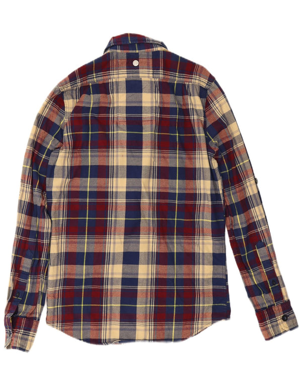Camicia da uomo in flanella Superdry a quadri piccoli in cotone multicolore