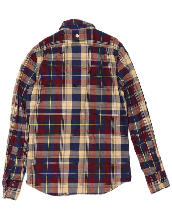 Camicia da uomo in flanella Superdry a quadri piccoli in cotone multicolore
