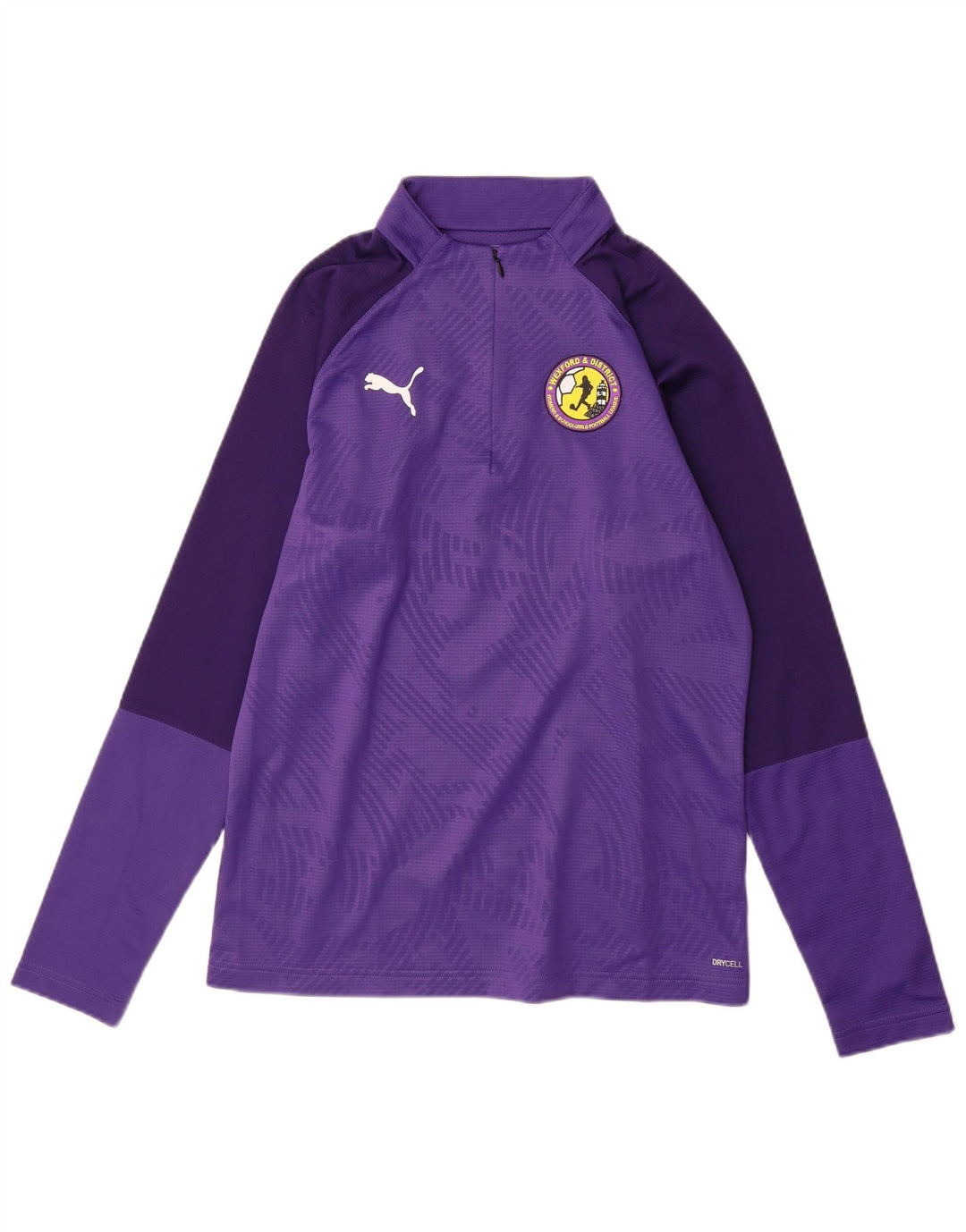PUMA Maglia da ginnastica da uomo con grafica con zip e collo, piccola viola geometrica