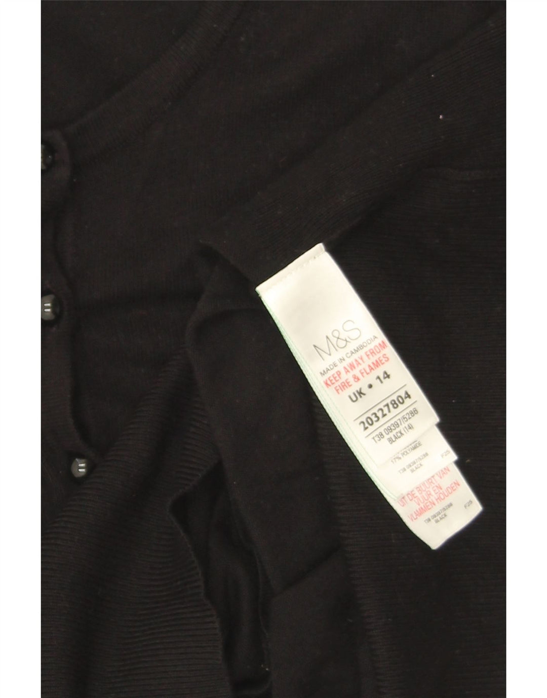 Maglione cardigan da donna Marks & Spencer UK 14 grande viscosa nera
