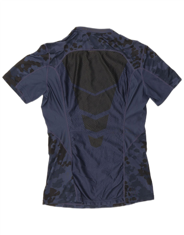 T-shirt Nike Dri Fit da uomo, taglia grande, in poliestere con stampa animalier, blu navy