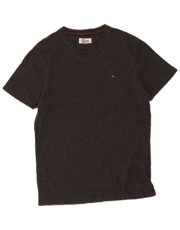 T-shirt da uomo Tommy Hilfiger Top piccola in cotone grigio