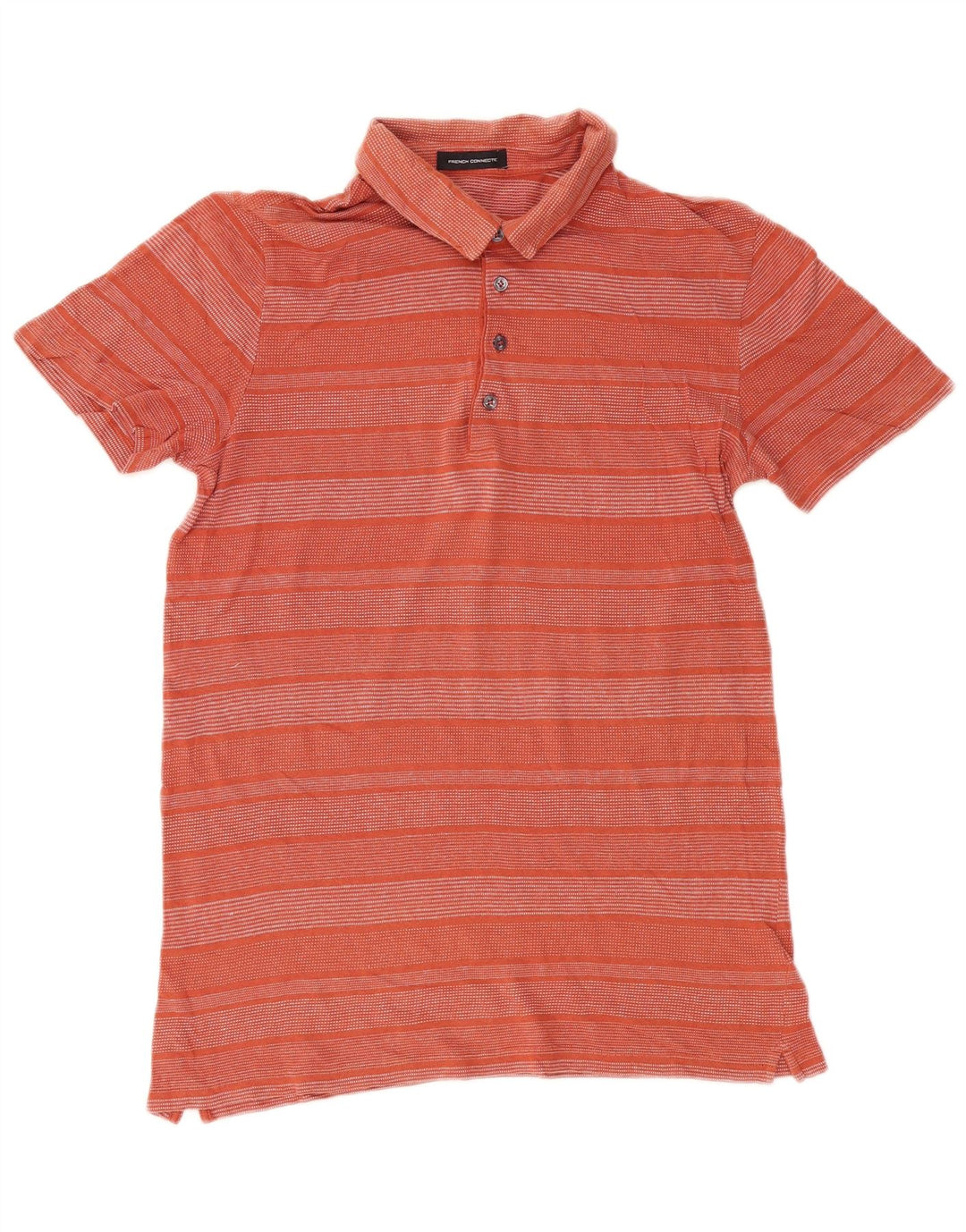 Polo da uomo French Connection grande in cotone a righe arancioni