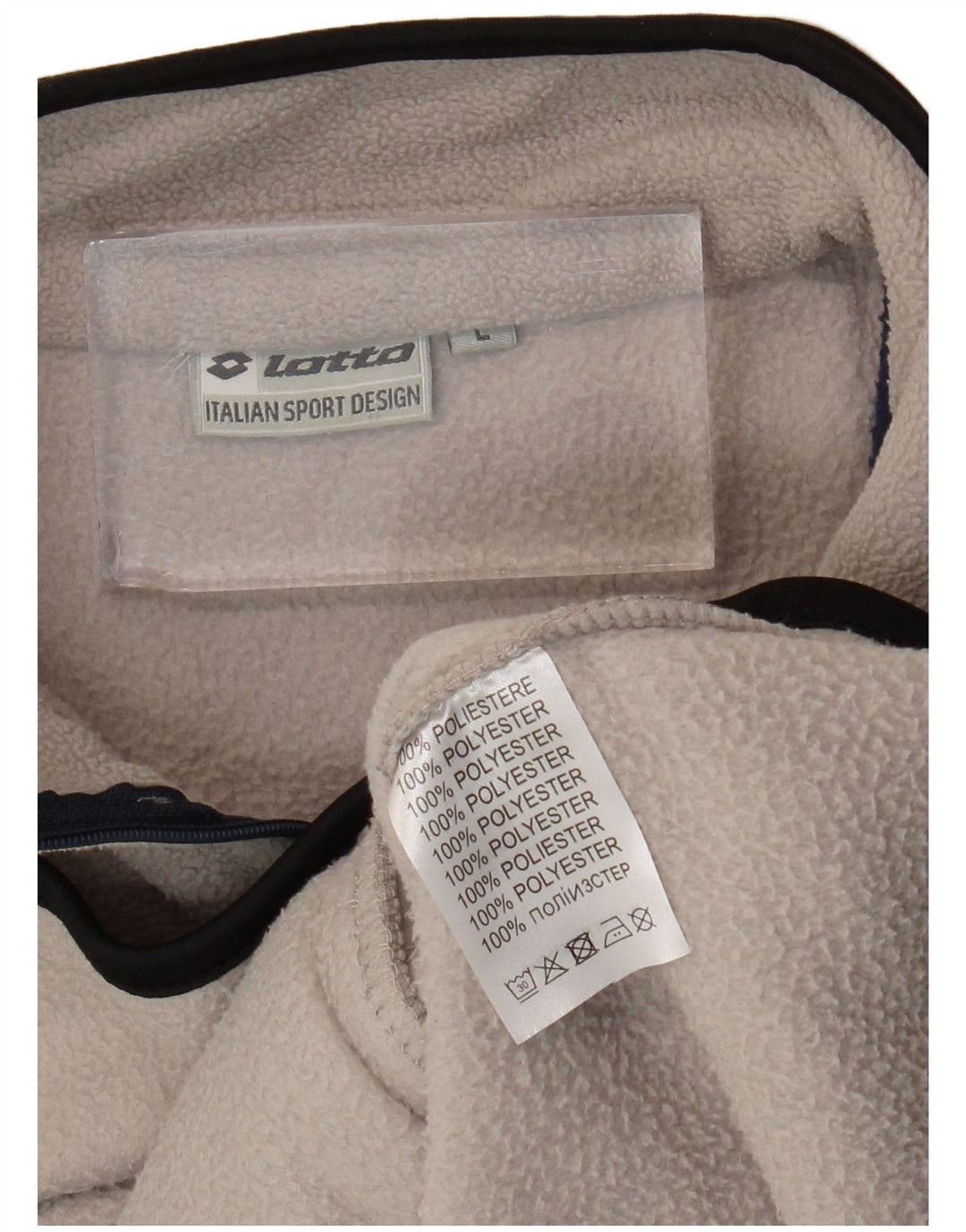 Maglione in pile da uomo Lotto con zip e collo, grande, in poliestere color block grigio