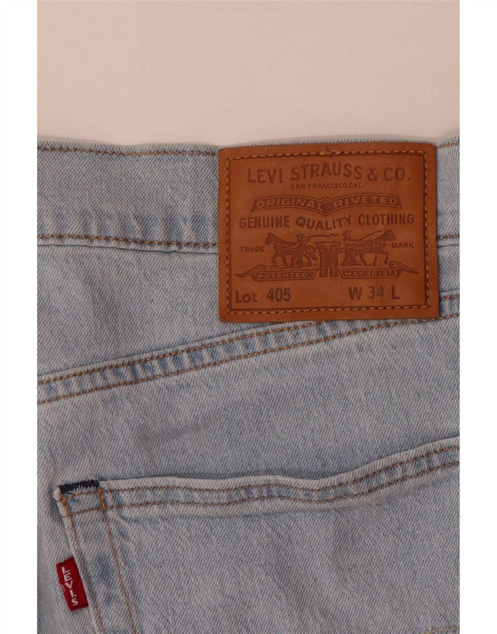 Pantaloncini di jeans Levi's 405 da uomo W34 di grandi dimensioni in cotone blu