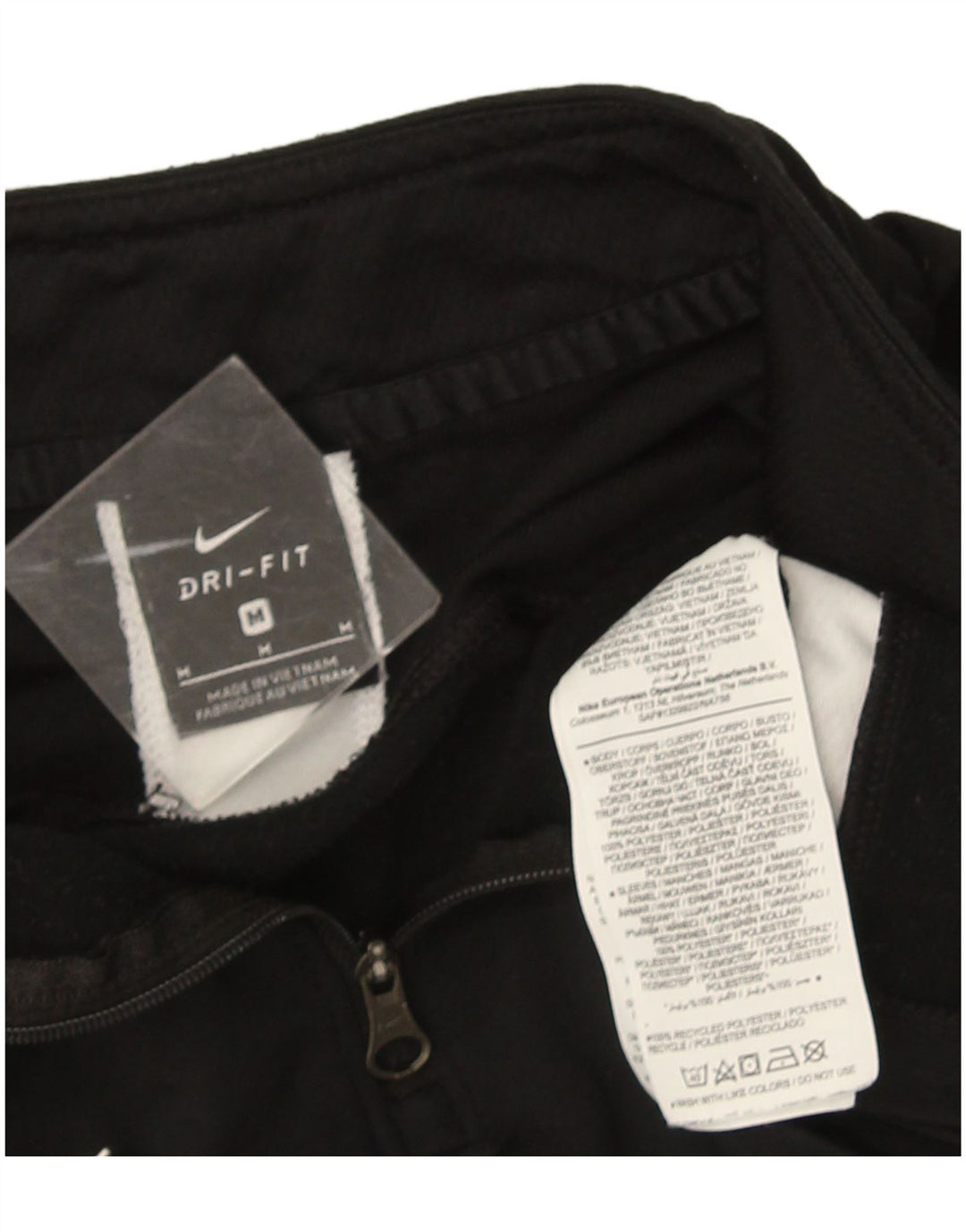 Maglia da tuta Nike Dri Fit con collo e zip da uomo, color block medio nero