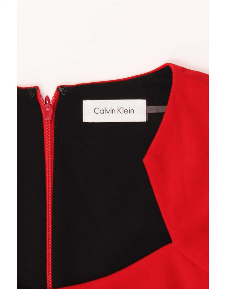 Abito tubino da donna Calvin Klein Jeans UK 8 piccolo poliestere rosso