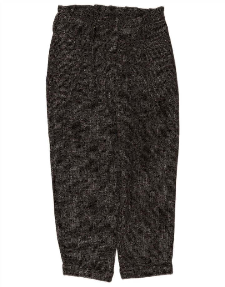 Pantaloni corti da donna Topshop UK 10 piccoli W28 L22 poliestere a quadri grigi