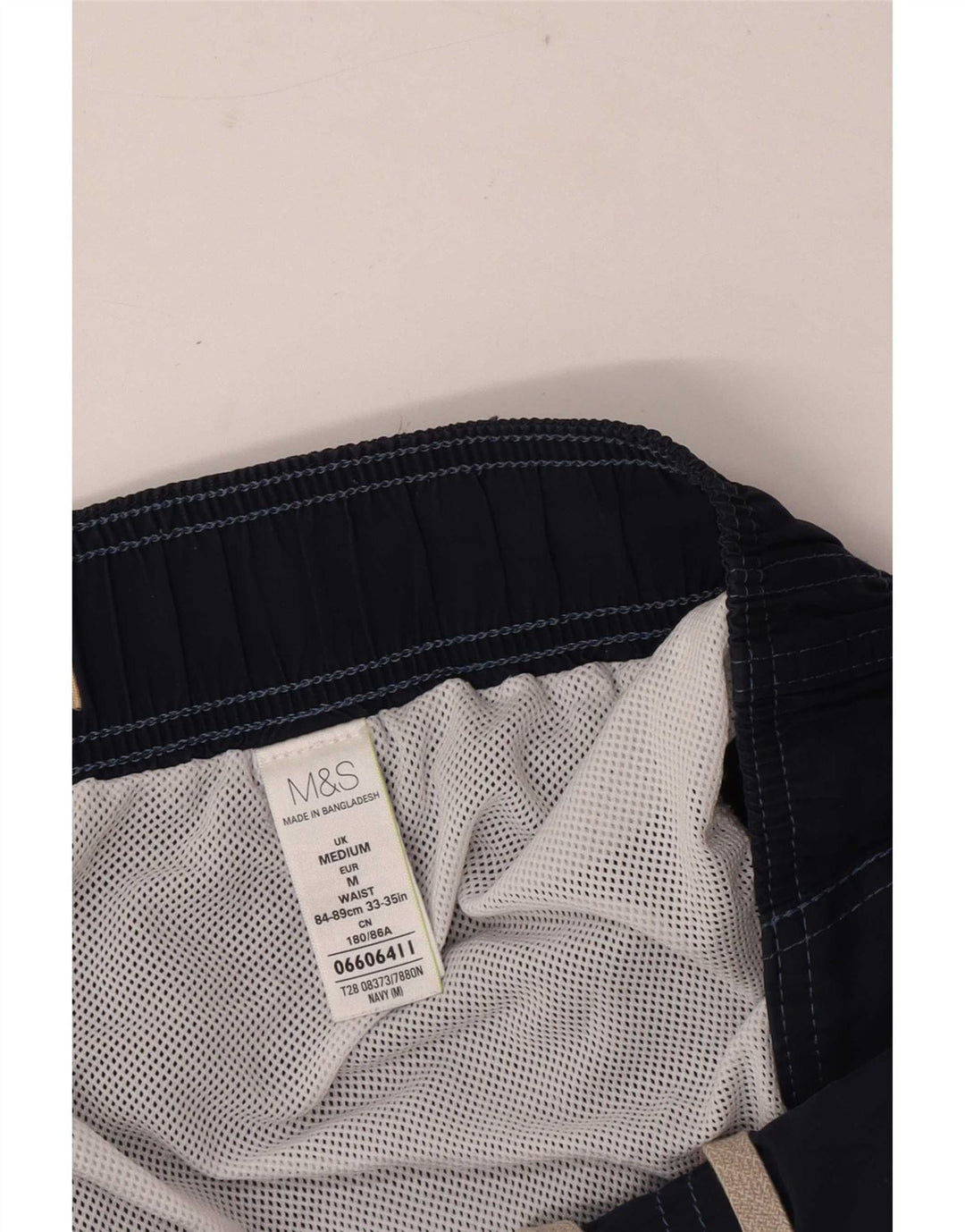 Pantaloncini da bagno cargo da uomo Marks & Spencer medio cotone blu navy